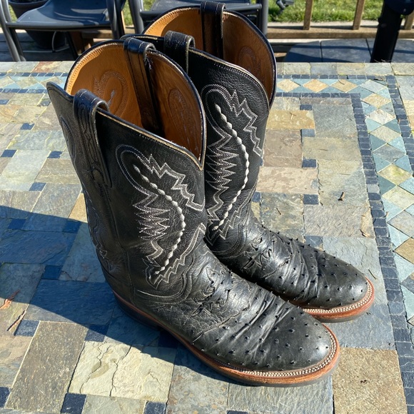 Ostrich Lucchese Crepe Sole Boots 